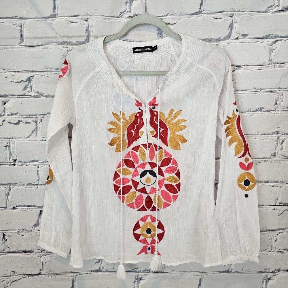Antik Batik Cotton Embroidered Blouse